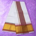 5 Inch Fancy Zari Premium Quality White Dhoti - Image 2
