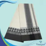 Black Colour Temple Border Half white Dhoti(Assorted Borders) - Image 2