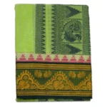 Pista Green Colour Premium Embose Cotton Dhoti with Towel 9X5