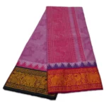 Purple Colour Premium Embose Cotton Dhoti with Towel 9X5 - Image 2