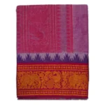Purple Colour Premium Embose Cotton Dhoti with Towel 9X5