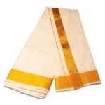 2 Inch Golden Zari Border Half White Dhoti - Image 2