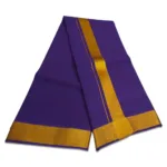 Violet Color Dhoti with Golden Zari Border - Image 2