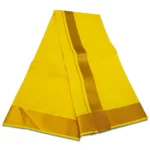 Yellow Color Dhoti with Golden Zari Border - Image 2