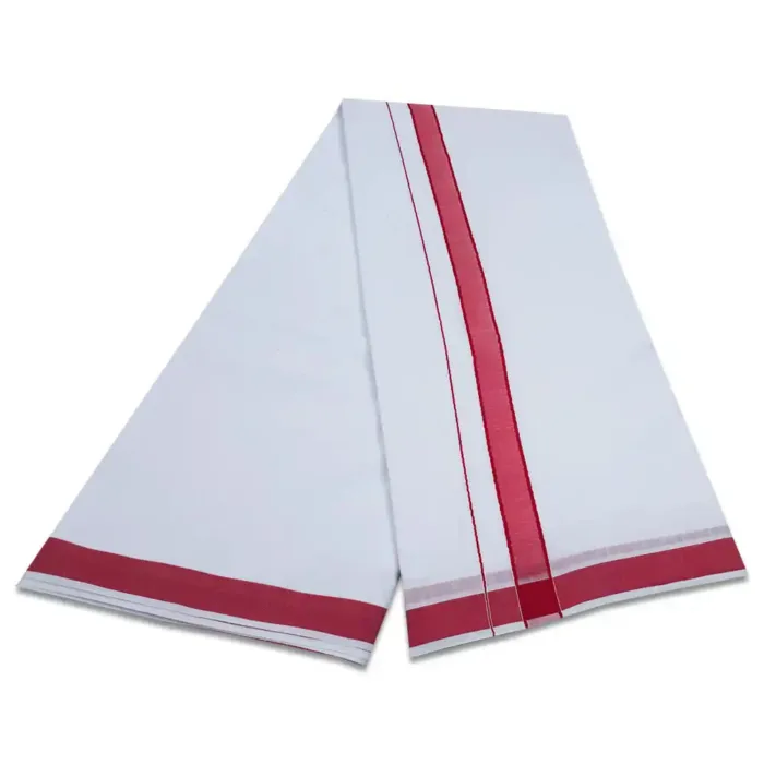 1 Inch Gundanji Rose Border Dhoti - Image 2