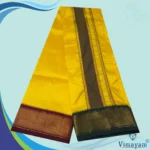 Yellow Colour Art Silk MayilKan Colour Dhoti - Image 2