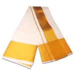 5 Inch Golden Zari Border Half White Dhoti - Image 2