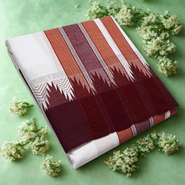 Bavanji Temple Border Special White Vaishnava Dhoties 9X5 - Image 2