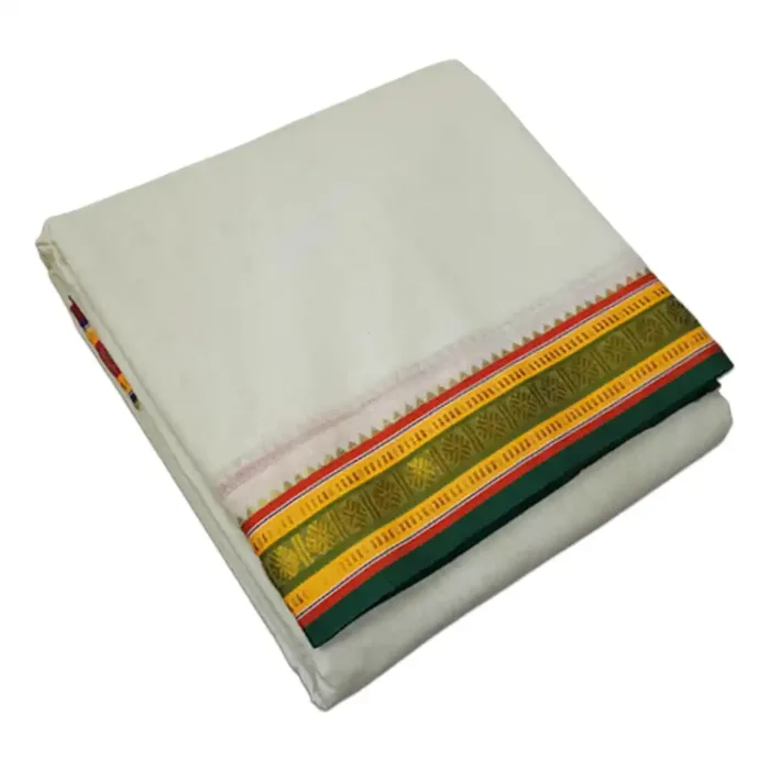 Udraj Designed 2 Inch Border Dhoti - Image 1