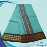 Sea Green Color Dhoti with Udraj/Coin Border Dhoti - Image 2