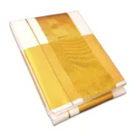 7 Inch Golden Zari Border Half White Dhoti