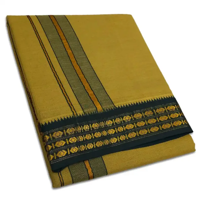 Khakki Color Dhoti with Udraj/Coin Border Dhoti - Image 1