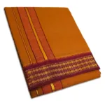 Mustard Neck Dhoti with Udraj/Coin Border Dhoti