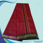 Maroon Colour art Silk MayilKan Colour Dhoti - Image 2