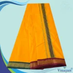 Light Orange Colour art Silk MayilKan Colour Dhoti - Image 2