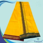 Golden Mango Colour art Silk MayilKan Colour Dhoti - Image 2
