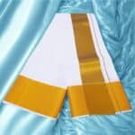 5 Inch Golden Zari Premium Quality White Dhoti - Image 2