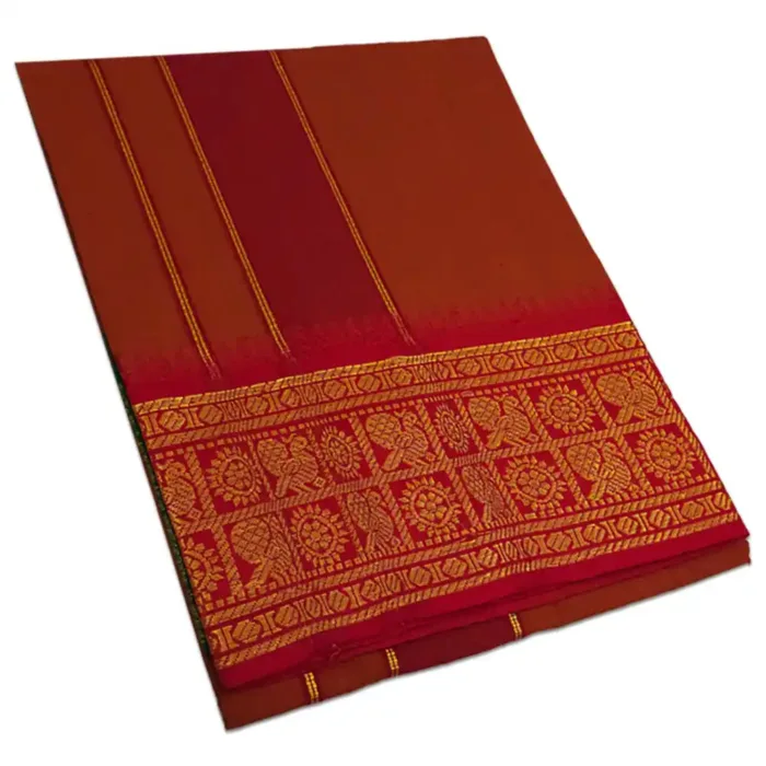 Kavi Color Cotton Jaquad 2 Meter Dhoti/Lungi - Image 1