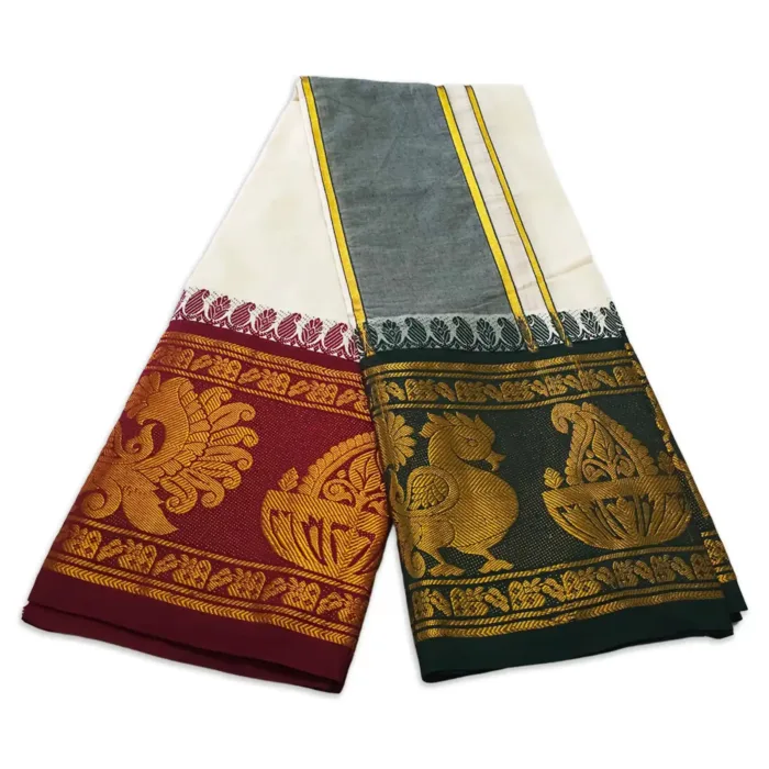 Annam Designed 12" Border Dhoti - Image 2
