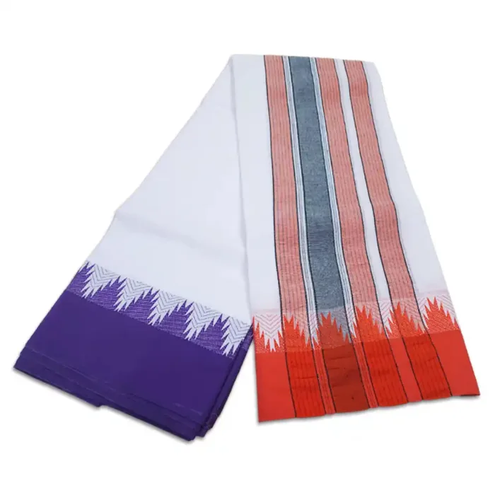 Bavanji Temple Border White Vaishnava Dhoties 9X5 - Image 2