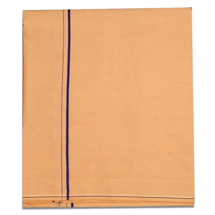 Biscuit Color Mild Border Cotton Lungi/Dhoti - Image 1