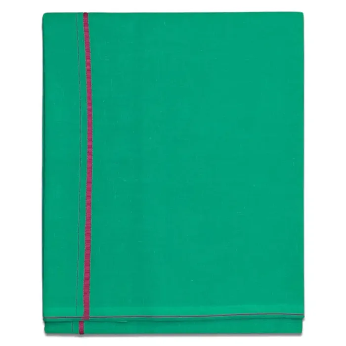 Green Color Mild Border Cotton Lungi/Dhoti - Image 1