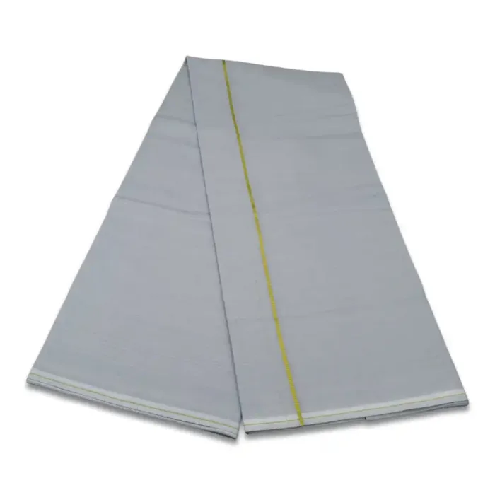 Grey Color Mild Border Cotton Lungi/Dhoti - Image 2