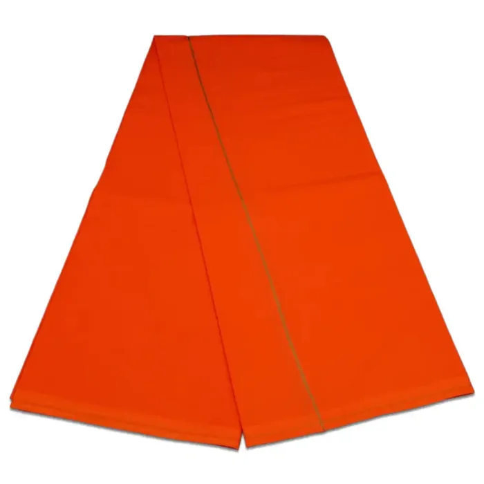 Orange Color Mild Border Cotton Lungi/Dhoti - Image 2