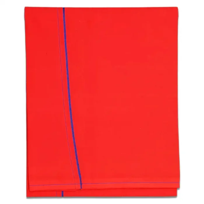 Red Color Mild Border Cotton Lungi/Dhoti - Image 1