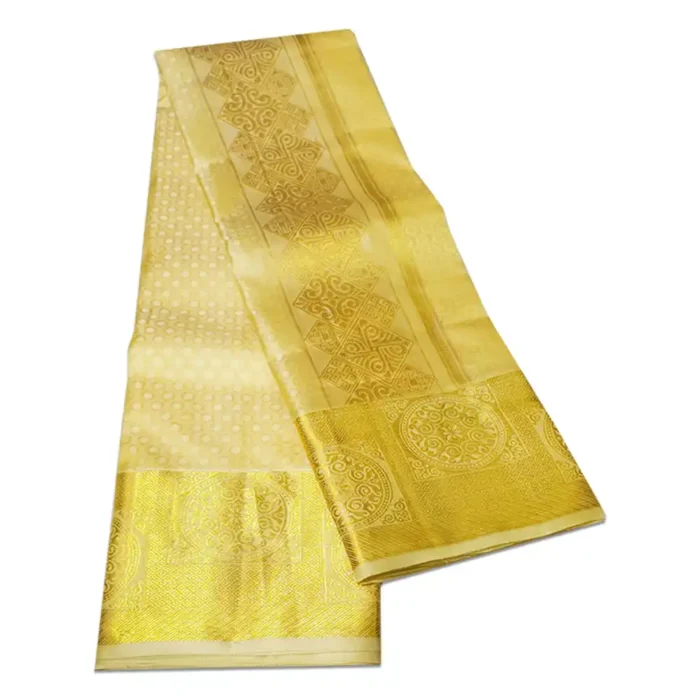 Pure Silk Fancy Design Embose Dhoti - Image 2