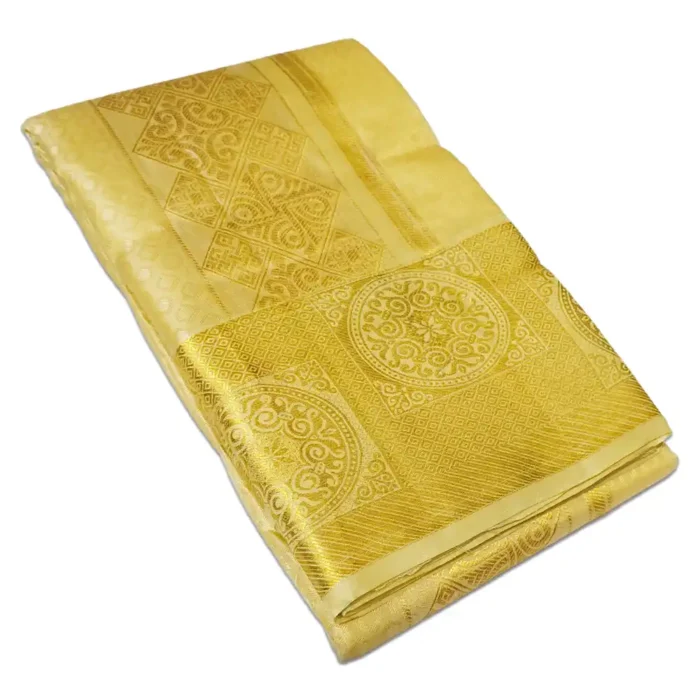 Pure Silk Fancy Design Embose Dhoti - Image 1
