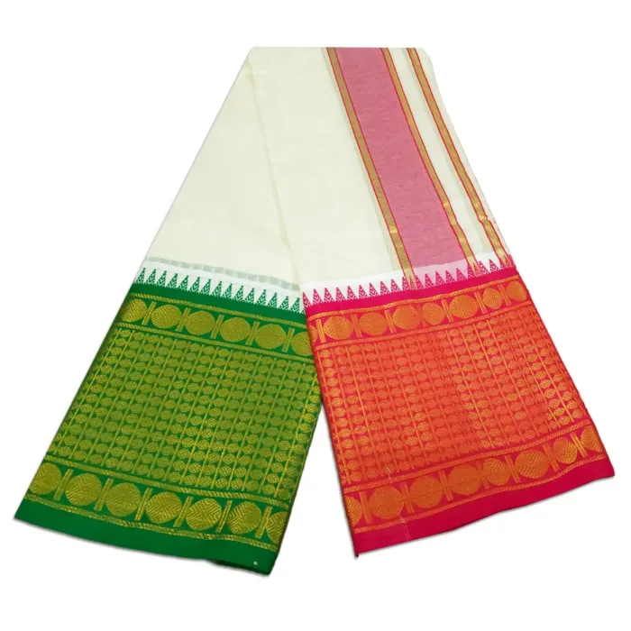 Udraj Designed 10" Border Dhoti - Image 2