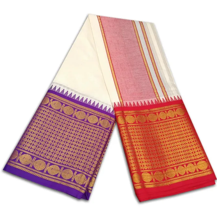 Udraj Designed 10" Border Dhoti - Image 3