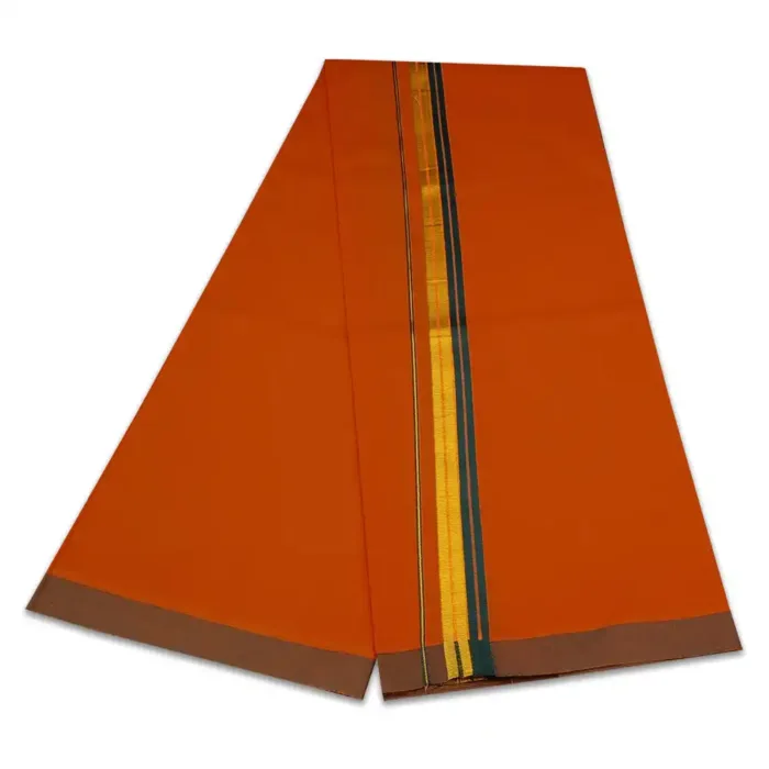Kavi Color Fancy Border Cotton Lungi/Dhoti - Image 2