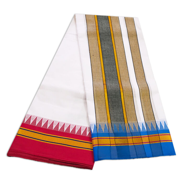 Bavanji Special Zarigai White Vaishnava Dhoties 9X5 - Image 2
