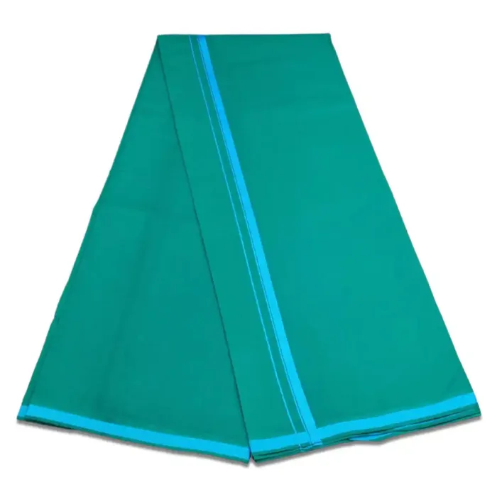 Green Color Gundanji Cotton Lungi/Dhoti - Image 2