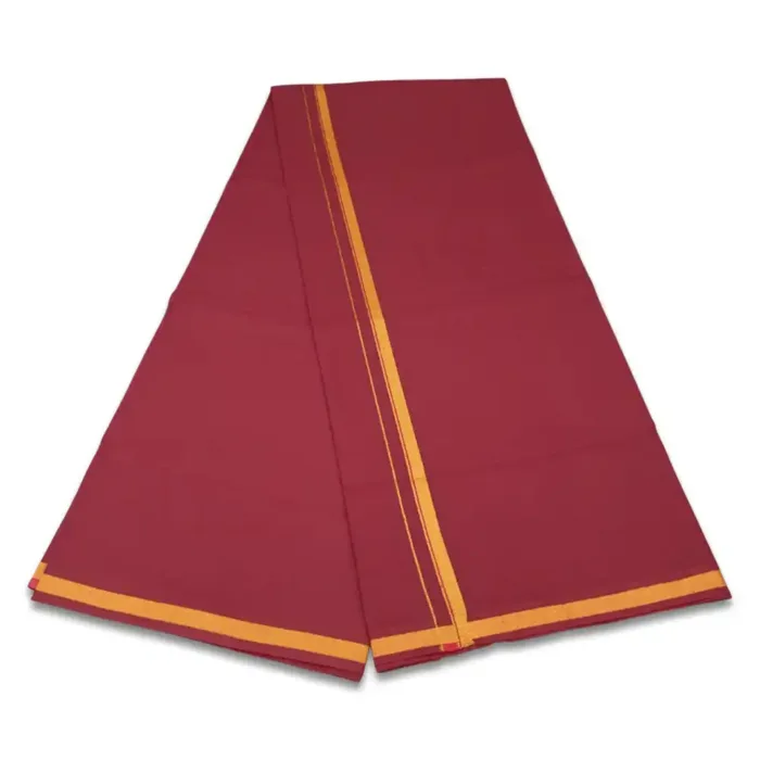 Maroon Color Gundanji Cotton Lungi/Dhoti - Image 2