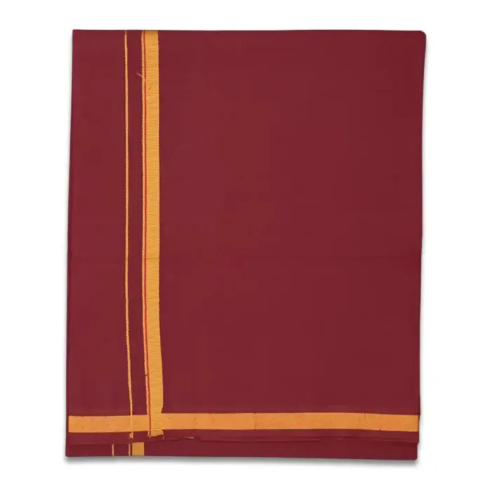 Maroon Color Gundanji Cotton Lungi/Dhoti - Image 1