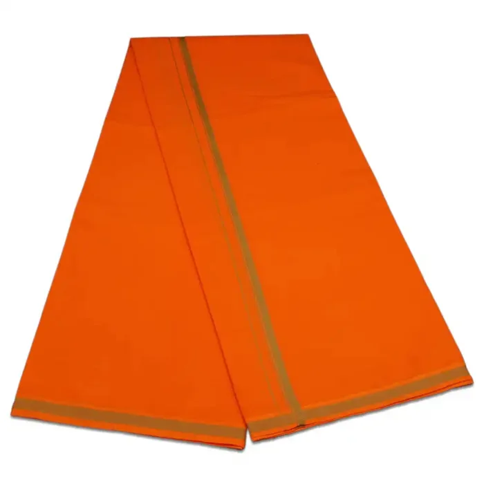 Orange Color Gundanji Cotton Lungi/Dhoti - Image 2