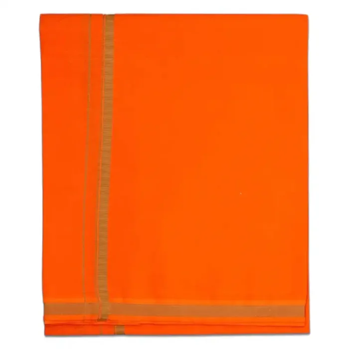 Orange Color Gundanji Cotton Lungi/Dhoti - Image 1