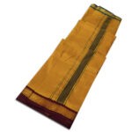 Mustard Colour art Silk MayilKan Colour Dhoti - Image 2