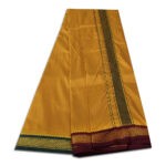 Mustard Colour art Silk MayilKan Colour Dhoti - Image 3