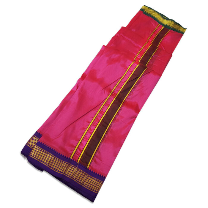 Queen Rose Colour art Silk MayilKan Colour Dhoti - Image 2