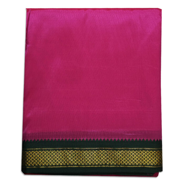 Queen Rose Colour art Silk MayilKan Colour Dhoti - Image 1