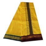 Yellow Colour art Silk MayilKan Colour Dhoti - Image 3