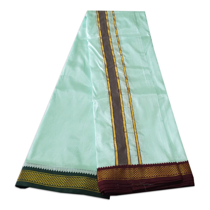 Rexona Green Colour art Silk MayilKan Colour Dhoti - Image 3