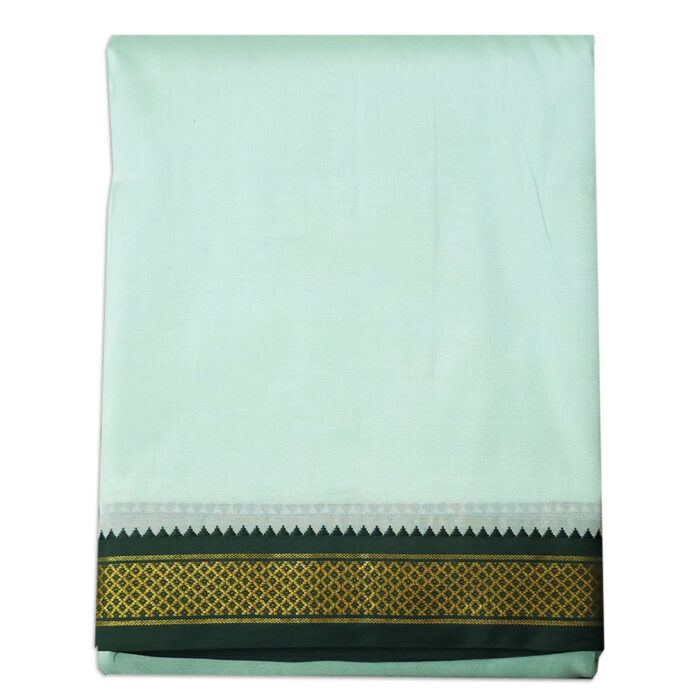 Rexona Green Colour art Silk MayilKan Colour Dhoti - Image 1