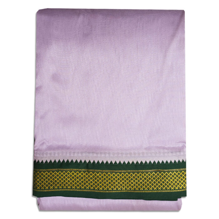 Violet Colour art Silk MayilKan Colour Dhoti - Image 1