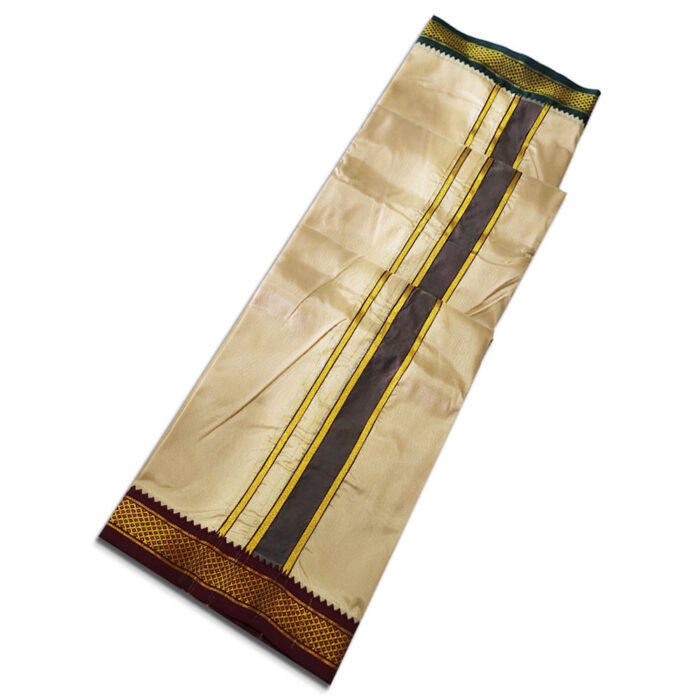 Beige Colour art Silk MayilKan Colour Dhoti - Image 2