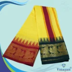 Yellow Color Karishma Soft Silk 7 Inch Border Fine Quality Dhoti - Image 2